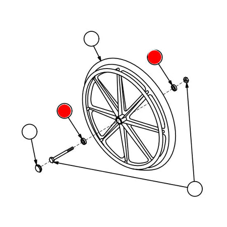 Replacement Wheel Bearings, for the Everest & Jennings Rehab Shower Commode (9B007700J)