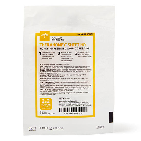 honey on wounds as a dressing MEDIHONEY 31045 Calcium Alginate Dressing for Wounds & Burns, 4 x 5 Inch