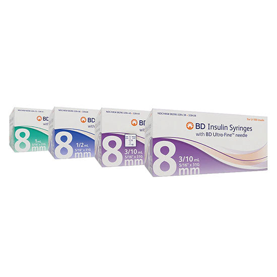 Becton Dickinson BD Insulin Syringes with the BD Ultra-Fine Needle, 31G x 5/16" (328440)