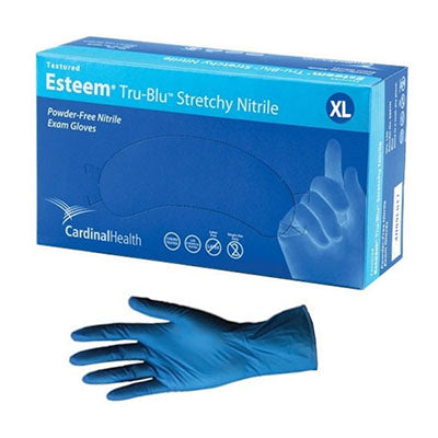 Cardinal Health Esteem Nitrile Micro-Textured Gloves, X-Large, Blue (8899NB)