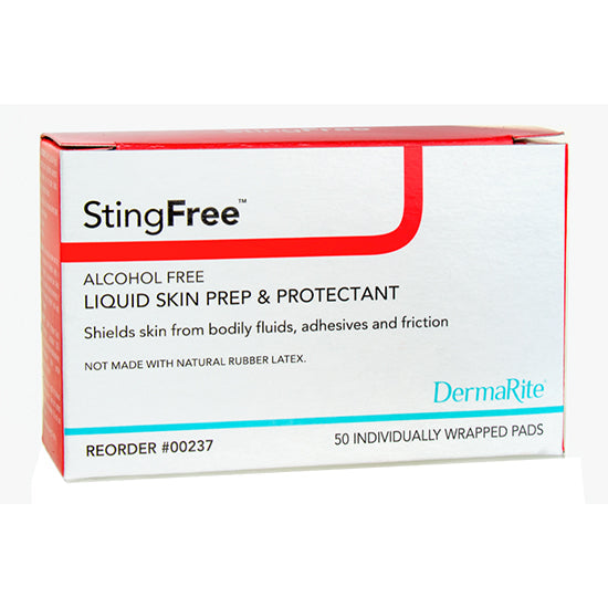 DermaRite StingFree Alcohol-Free Liquid Skin Prep and Shield Wipe (00237)