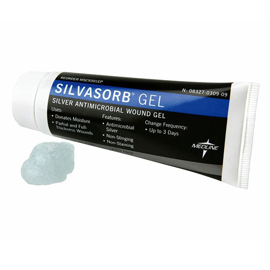 Medline SilvaSorb Silver Antimicrobial Wound Gel, 3 oz Tube (MSC9303EP)