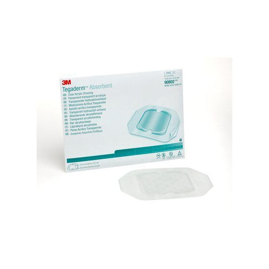 3M Tegaderm Absorbent Clear Acrylic Dressing, Medium Oval, 5-7/8" x 6" (90802)