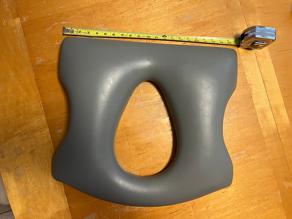 Replacement Padded Seat, Oval Cut, for the Everest & Jennings Wide Rehab Shower Commode, Gray (90835071J) - Top measurement