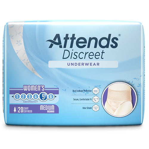 Attends Discreet Women's Underwear, Medium (ADUF20)