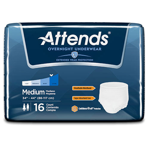 Attends Overnight Underwear with Extended Wear Protection, Medium (APPNT20)