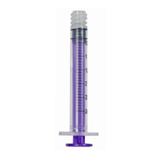Avanos Medical Enteral Low-Dose Tip Syringe with ENFit Compatible Connector, 3ml (SYR-03S)