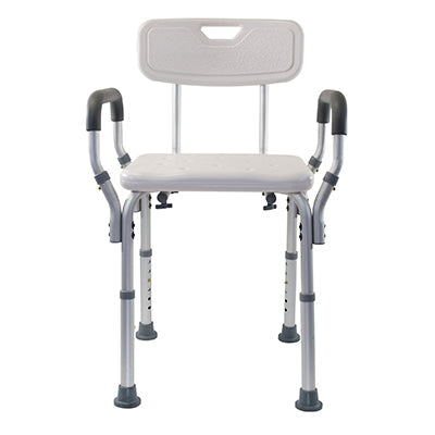 Essential Medical Molded Shower Bench with Arms and Back, (B3011)