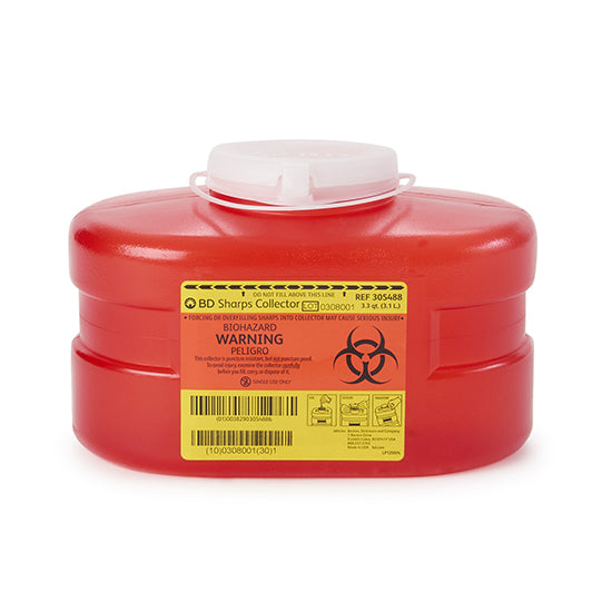 Becton Dickinson BD Sharps Collector, 3.3 qt, Red (305488)