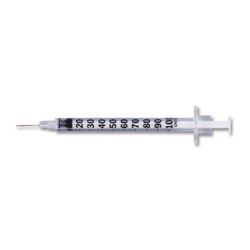 Becton Dickinson 1 mL BD U-100 insulin syringe with 28 G x 1/2 in needle (329424)