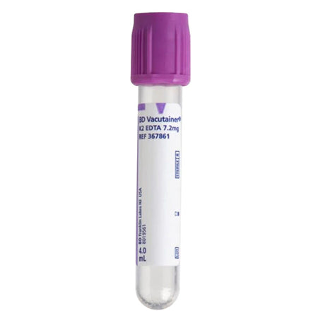 Becton Dickinson BD Vacutainer EDTA Tube, Lavendar, 4mL (367861)