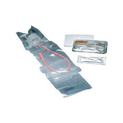 Bard TOUCHLESS Plus Coude Unisex Red Rubber Intermittent Catheter Kit, 14Fr (4A7044)