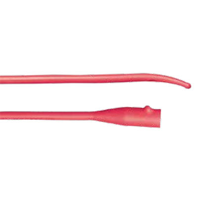 Bard BARDIA Red Rubber Urethral Catheter, Coude, 16Fr (802516)