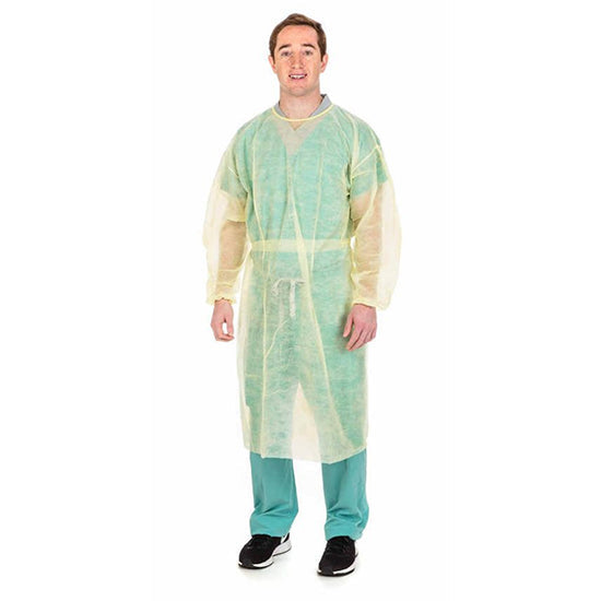 Cardinal Health Basic Spunbond Polypropylene Gown, X-Large, Yellow (1101PG)