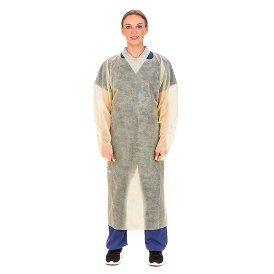 Cardinal Health Over-The-Head Spunbond Protective Gown, Universal, Yellow (1110PG)