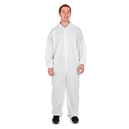 Cardinal Health Fluid-Resistant Coveralls, 3X-Large, White (22003CV)