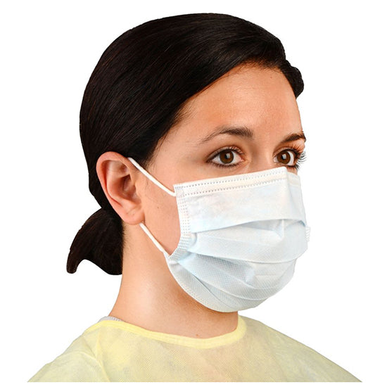 Cardinal Health ASTM Level 1 Procedure Mask with Polyester Inner Layer and Earloop, Blue (AT771141)