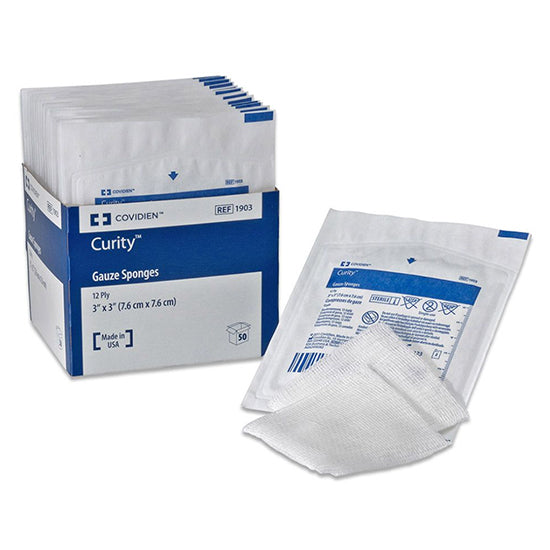 Cardinal Health Curity Gauze Sponge, Sterile, 4" x 4", 8 Ply (2187)