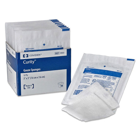 Cardinal Health Curity Gauze Sponge, Sterile, 4" x 4", 8 Ply (2187)
