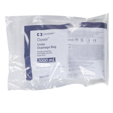 Cardinal Health Dover Urine Drainage Bag with Mono-Flo, 48" Tubing, 2000mL (-6208), Front of package