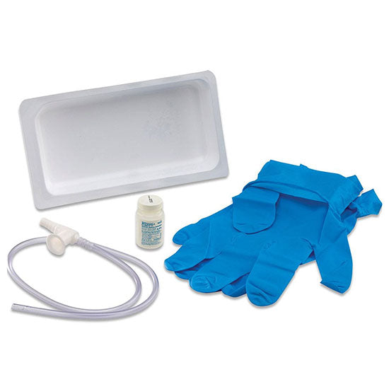 Cardinal Health Argyle Graduated Suction Catheter Tray with Sterile Saline, with Chimney Valve, Towel, 14 FR (12153)