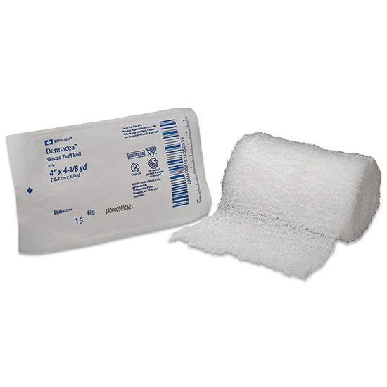 Cardinal Health Dermacea Gauze Fluff Roll, 6-Ply, 3.4" x 3.6 yd. (441101)