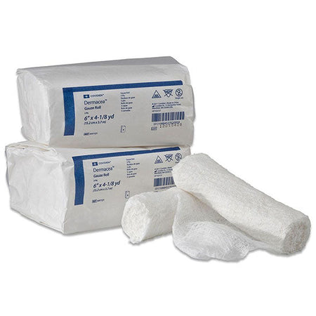 Cardinal Health Dermacea Low Ply Gauze Roll, 3-Ply, 4" x 4 yd. (441105)