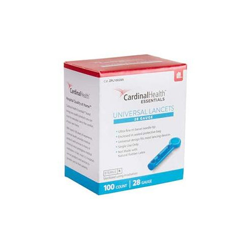 Cardinal Health Essentials Universal Lancets, 28G, Blue (L10028A)