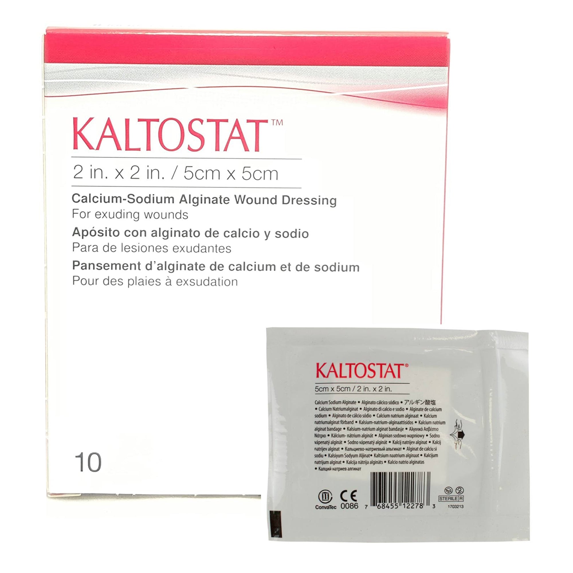 Convatec KALTOSTAT Calcium Sodium Alginate Dressing, 2" x 2" (168210) - Box of 10 each