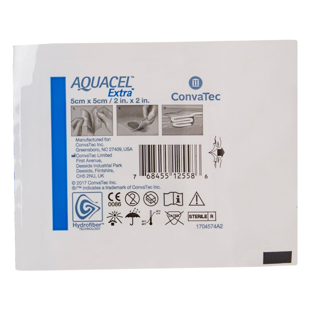 Convatec AQUACEL EXTRA Hydrofiber dressing, 2" x 2" (420671)