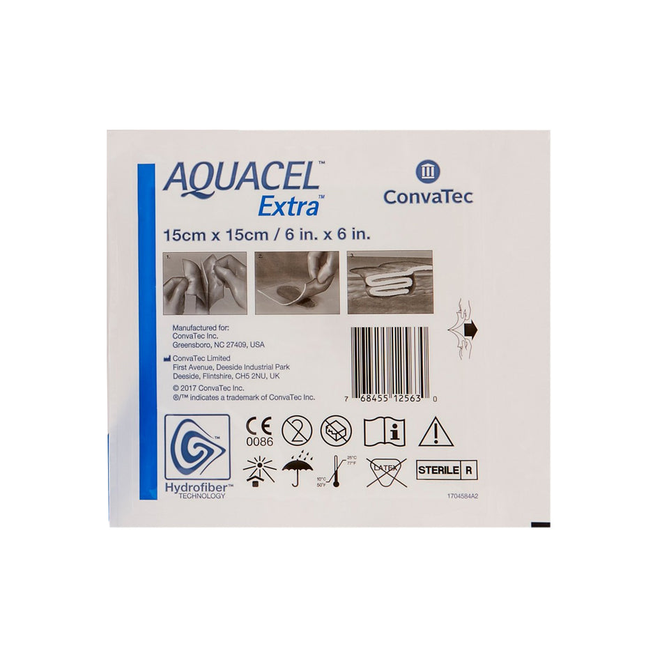 Convatec AQUACEL EXTRA Hydrofiber dressing, 6" x 6" (420673)