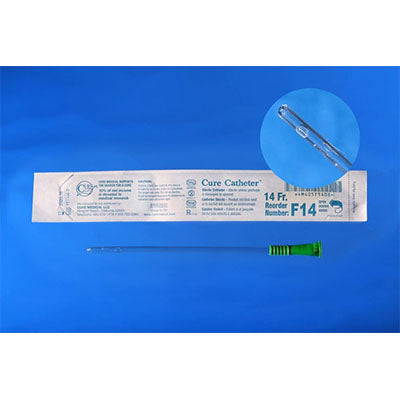 Cure Female Straight Tip Catheter 14Fr, 6" (F14)