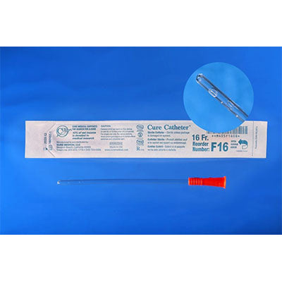 Cure Female Straight Tip Catheter 16Fr, 6" (F16)