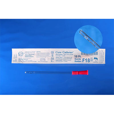 Cure Female Straight Tip Catheter 18Fr, 6" (F18)