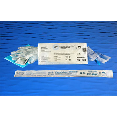 Cure Male Hydrophilic Catheter Kit Straight Tip, 12Fr, 16" (HM12UK)