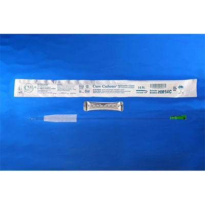 Cure Male Hydrophilic Catheter Coude Tip, 14Fr, 16" (HM14C)