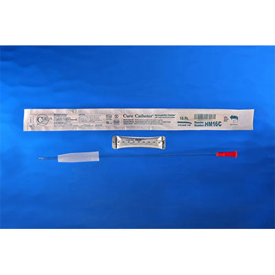 Cure Male Hydrophilic Catheter Coude Tip, 16Fr, 16" (HM16C)
