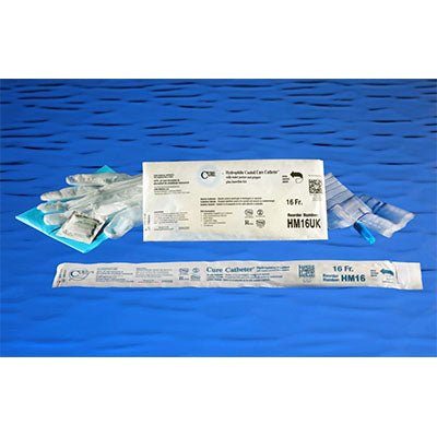 Cure Male Hydrophilic Catheter Kit Straight Tip, 16Fr, 16" (HM16UK)