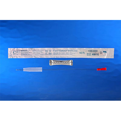 Cure Male Hydrophilic Catheter Straight Tip, 16Fr, 16" (HM16)