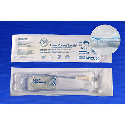Cure Male Pocket Catheter U-shaped, Coude Tip 12Fr, 16" (M12ULC)