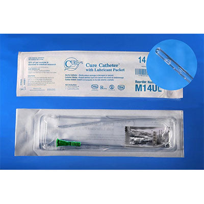 Cure Male Pocket Catheter Straight Tip 16Fr, 16", w/Lubricant (M14UL)