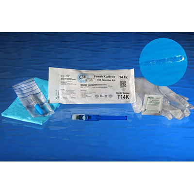Cure Twist Female Intermittent Catheter w/Insertion Kit, 14Fr (T14K)