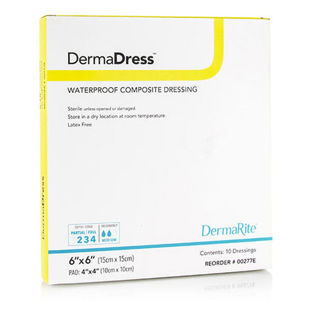 DermaRite DermaDress Waterproof Composite Dressing, 4" x 4" (276)