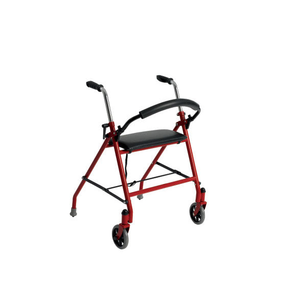 Drive Medical Two Wheeled Walker with Seat, Red, (1239RD)