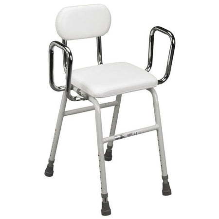 Drive Medical All-Purpose Stool with Adjustable Arms, White, (12455)