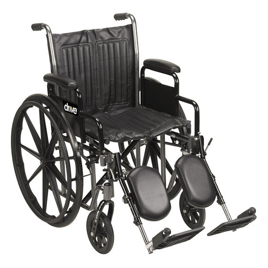 Drive Medical Silver Sport 2 Wheelchair, Desk Arm, Swing-Away Footrests, 20" (SSP220DDA-SF)