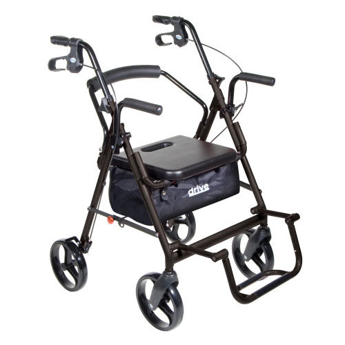 Drive Medical Duet Rollator/Transport Chair, 8 inch Casters, Blue, (795B)