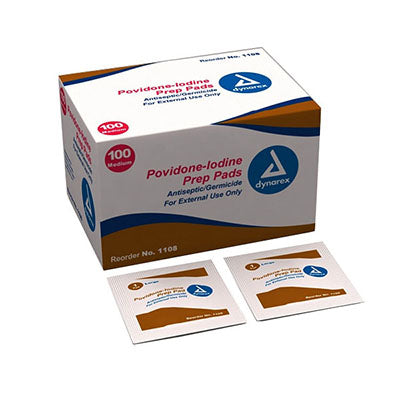 Dynarex Povidone Iodine Prep Pad, Medium (1108)