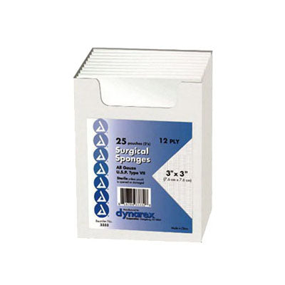 Dynarex Gauze Sponge Twin Packs, 4" x 4", 8-Ply (3342)