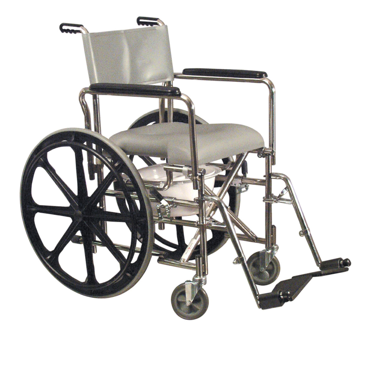 Everest & Jennings Rehab Shower Commode Low-Back w/ 24" Rear Wheel (12022010). Wheelchair for the shower.